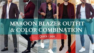 Maroon Blazer Combination  Dark Red Blazer Matching Shirt and Pant  Maroon Blazer Outfit Men [upl. by Grosz]