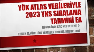 YÖK ATLAS VERİLERİYLE 2023 YKS SIRALAMA TAHMİNİ  HUKUK İÇİN KAÇ NET GEREKLİ [upl. by Nosredna551]