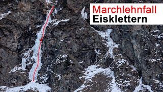 Marchlehn Eisfall WI45  Februar 2023  Eisklettern im Pitztal feat AlpineFex [upl. by Faxen]