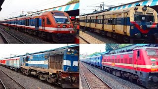 DEMU  MEMU  EMU  LHB  ICF  back to back  skipping Sodpur station in high speed  Railfanning [upl. by Esimorp]