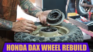 Honda Minitrail Dax50 WHEEL REBUILD howto [upl. by Suinuj]