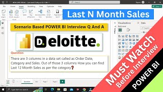 Deloitte Scenario Based POWER BI Interview Q And A Based Last N Months Sales [upl. by Annahsal]