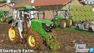 Picking Up amp Storing Hay Bales Spreading Manure amp Lime │Ellerbach│FS 22│Timelapse15 [upl. by Adelaide598]