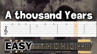 Christina Perri  A Thousand Years  EASY Guitar tutorial TAB [upl. by Nbi970]