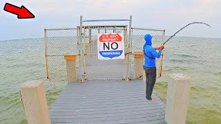 Fishing a US Government Pier When Something Crazy Happened [upl. by Norvan]