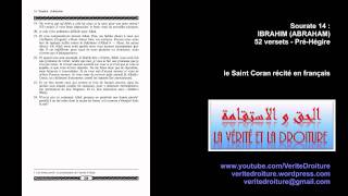 Sourate 14  IBRAHIM ABRAHAM Coran récité français seulement mp3 audio wwwveritedroiturefr [upl. by Treiber]