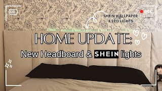 HOME UPDATE NEW HEADBOARD  USING SHEIN PRODUCTS  DIY WALL TO WALL HEADBOARD FOR R800 SA YOUTUBER [upl. by Chryste]