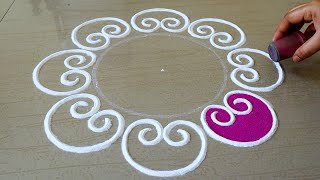 Easy amp Big Rangoli Design For Festivals  2021 Rangoli Designs  Festival Kolam Designs  Muggulu [upl. by Colombi]