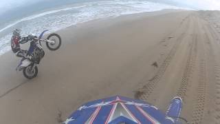 Yamaha WR 450 F wheelie on the beach [upl. by Erik566]