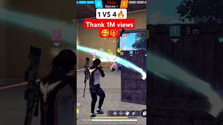 1 Vs 4 free fire 🔥freefire garenafreefire 1million ff [upl. by Terle]