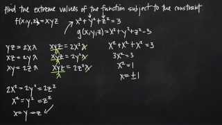 lagrange multipliers three dimensions one constraint KristaKingMath [upl. by Ashien633]