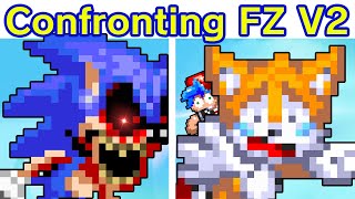 Friday Night Funkin SonicEXE Confronting Yourself Final Zone V2 GoodBad Ending FNF ModTails [upl. by Prunella105]