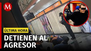 Hombre APUÑALA a 4 pasajeros en la estación Tacubaya de la Línea 7 del Metro [upl. by Annayr]