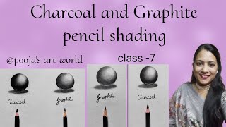 Charcoal vs graphite pencil shading  charcoal and graphite pencil drawing  learn pencil shading [upl. by Sharia708]