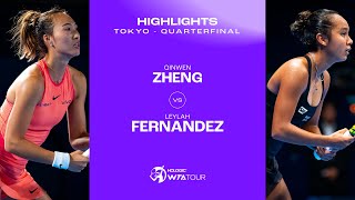 Zheng Qinwen vs Leylah Fernandez  2024 Tokyo Quarterfinal  WTA Match Highlights [upl. by Bethesde84]