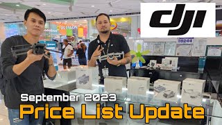 DJI Price List Update September 2023 DJI OSMO Action Series  DJI MINI  DJI AIR  DJI MAVIC DRONE [upl. by Ynatil13]