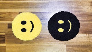 Tufting a Black Smiley Face Rug [upl. by Kroo]