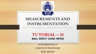 TUTORIAL 10 Measurements amp Instrumentation Hall effect Gauss meter [upl. by Kissel]