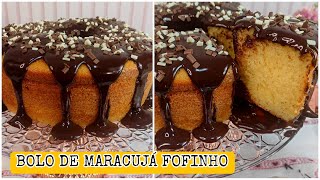 BOLO CASEIRO DE MARACUJÁ SUPER FOFINHO COM COBERTURA DE CHOCOLATE  FÁCIL E SIMPLES DE FAZER [upl. by Aicele]