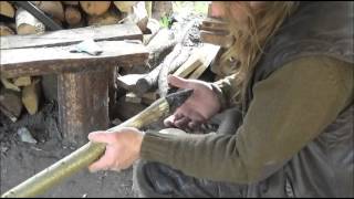 halfting a spearhead onto a wooden shaft1 [upl. by Demakis171]