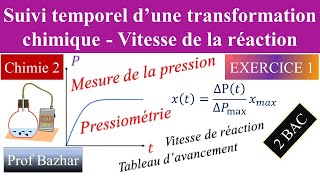 exercice 1 Suivi temporel d’une transformation chimique Vitesse de la réaction 2 bac biof [upl. by Ora]