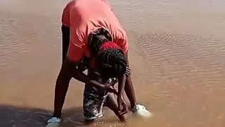 FINALLYTHE RURAL VILLAGE HAS WATER BATHING IN RIVER [upl. by Dinny]