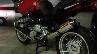 BMW R850GS 99  DominatoR Exhaust [upl. by Ecyak]