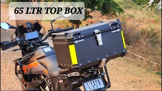 65 Ltr TOP BOX   Touring modification  Budget topbox [upl. by Arvell426]