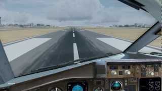 FSX AEROFLOT B767 TAKEOFF COCKPIT LAX [upl. by Ezitram]