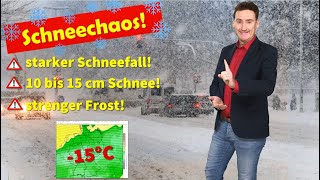 UNWETTER Wilder Schneesturm Starker Schneefall 10 bis 15 cm Nachts bis 15 °C Sturmwarnung [upl. by Siberson]