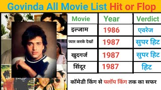 Govinda All Movies List Hit or Flop  Govinda All Movies List Hindi [upl. by Arbua820]