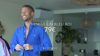 Chemise lin bleu roi Otago homme été 2024 [upl. by Herta383]