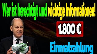 €1800 Einmalzahlung 2024 Anspruch Berechtigte und wichtige Infos [upl. by Dorraj]