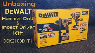 Dewalt Hammer Drill amp Impact Driver Kit 20 Volt DCK2100D1T1 [upl. by Yerag]