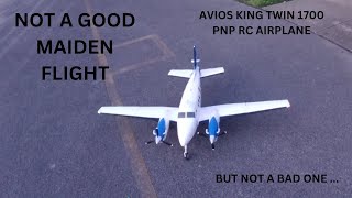 MAIDEN FLIGHT AVIOS KING TWIN 1700 RC AIRPLANE WITH SAFE AS3X SPEKTRUM 4S LIPO IT LANDED HARD [upl. by Acnoib340]