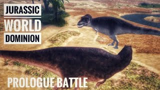 Jurassic World Dominion Prologue Battle Giganotosaurus VS Tyrannosaurus Dinosaur world Mobile Roblox [upl. by Yeliac808]