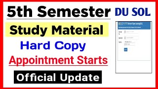 SOL Fifth Semester Study Material appointment Starts 2023  Sol 5th Semester Study Material 2023 [upl. by Haduhey]