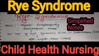 Notes of Rye Syndrome in Child Health Nursing Pediatrics in Hindi Bsc Nursing [upl. by Hseham931]