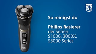 Philips Rasierer S1000 3000X S3000  Wie du deinen Rasierer reinigst [upl. by Galina]