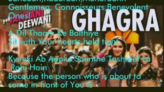 Ghagra lyrics with English translation [upl. by Lac]