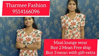 Adithool😍😍Maxi gown😍😍lounge wear Cotton Collection😍😍Booking Num 9514166096 [upl. by Baiss]