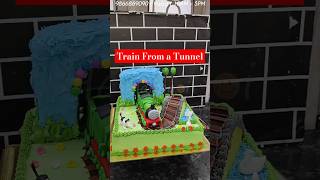 Train coming out of a tunnel theme cake [upl. by Assiral3]