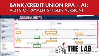 Fiserv ACH Stop Payment Automation Banking amp Credit Union Robotic Process Automation  AI [upl. by Stoops]