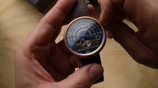 Xeric Halograph II Automatic Bronze Blue Watch Unboxing [upl. by Nibaj577]