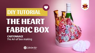 Cartonnage Heart Fabric Box DIY tutorial [upl. by Udela]