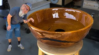 Crafting a Stunning Cherry Wood Sink DIY Woodworking Masterpiece [upl. by Resaec]