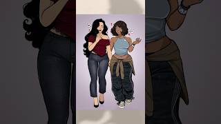 Drawing Modern Korrasami 👩🏽‍🤝‍👩🏻 with our Fashion Digital Brushes [upl. by Drummond]