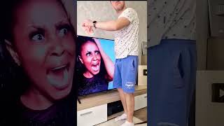 Fight with tv🤣 funny trynottolought comedy couple duet prank memes trynottolaugh chimkandiw [upl. by Edak]