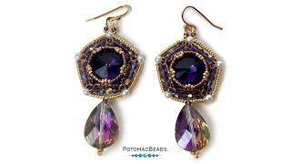 Crystal Pentagon Earrings  DIY Jewelry Making Tutorial by PotomacBeads [upl. by Aniraz204]