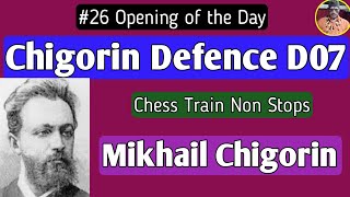 Chigorin Defence D07  Mikhail Chigorin 1901 chess [upl. by Calore]